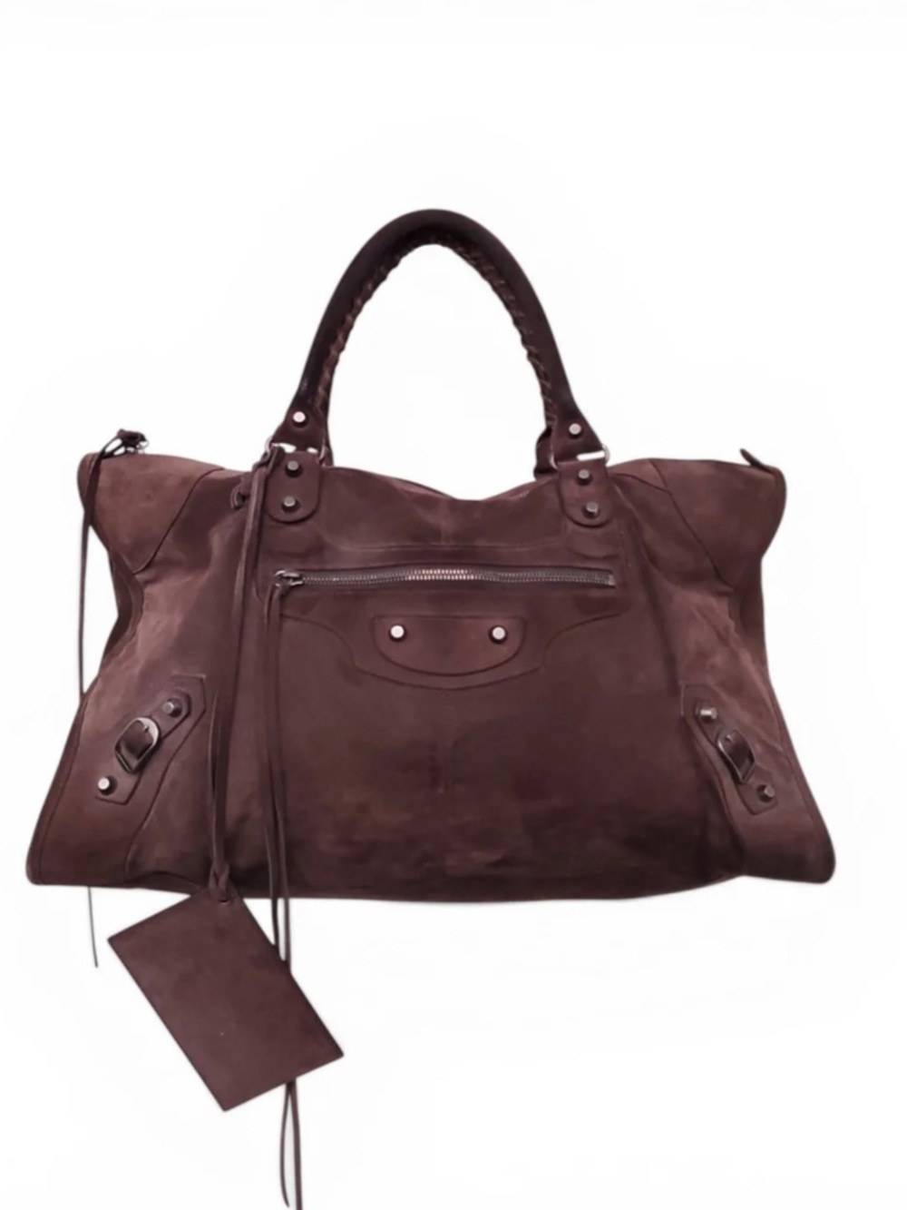 Balenciaga Brown Suede City Bag